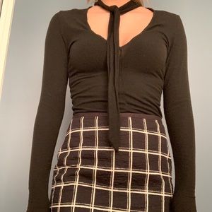 Brandy Melville black scarf tie shirt